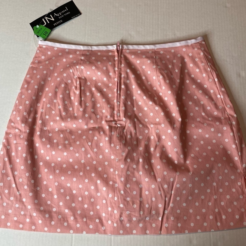 JN Apparel New York Womens Size 10 Petite Light Pink Skort with White Polka-Dots - Picture 7 of 9